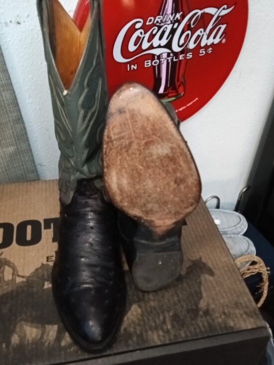 El Dorado Cowboy Boots, Full Quill Ostrich, Size 12D main image 4
